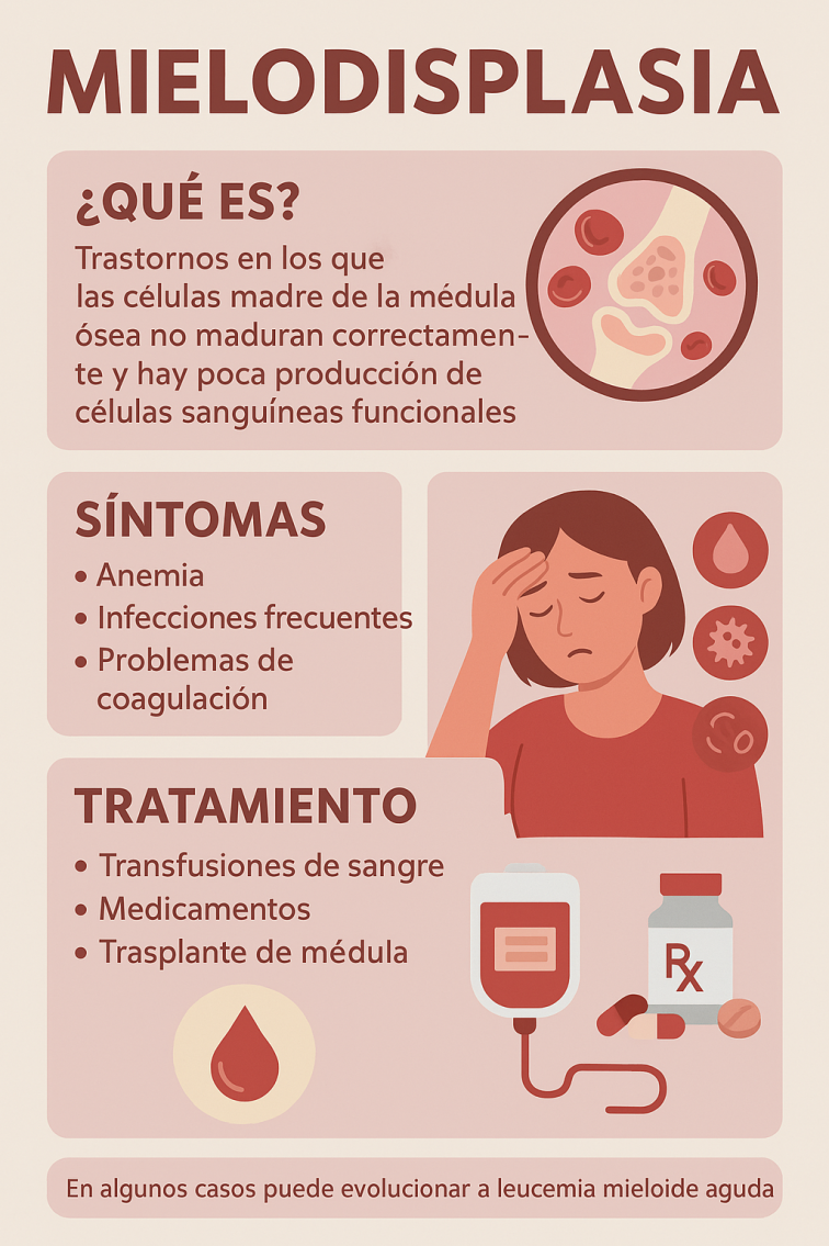 ¿Qué es la mielodisplasia?: Síntomas, riesgos y tratamiento